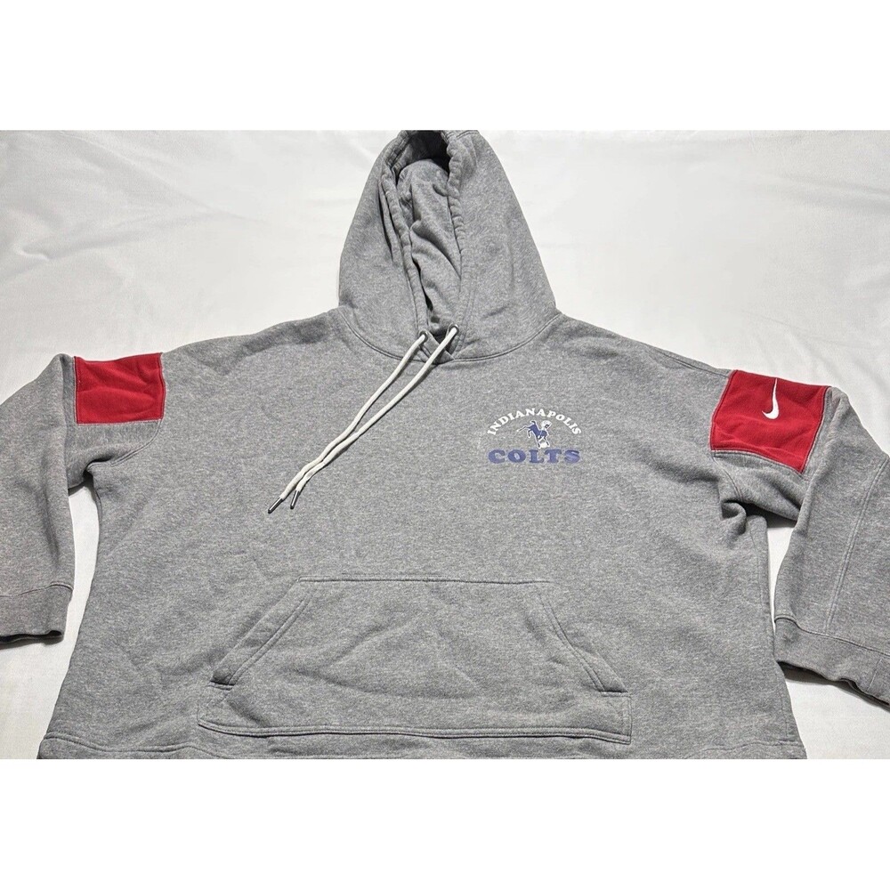 Indianapolis Colts Nike Womens XL Crop Gray Retro Logo Hoodie Cropped *READ